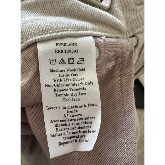 Everlane Straight Fit Jean Size 33 Bone Ecru Neutral Minimalist Straight Leg Den - Picture 6 of 6